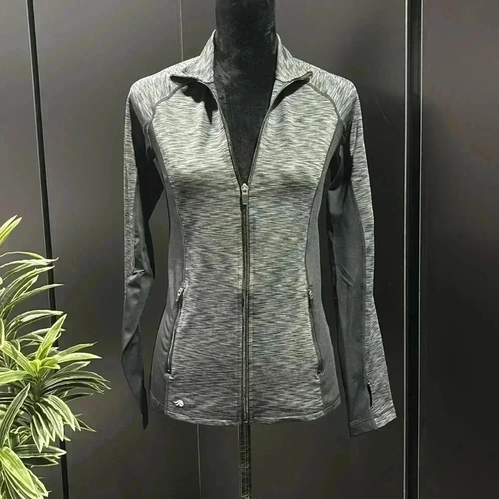 Ideology Athletic jacket,full zip, thumb holes,zip hip pockets, heathered